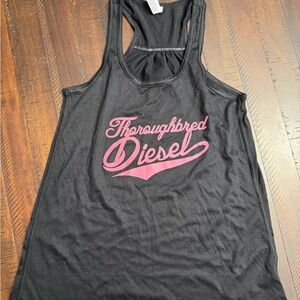 Bella Canvas Black Tank Top with Pink Logo